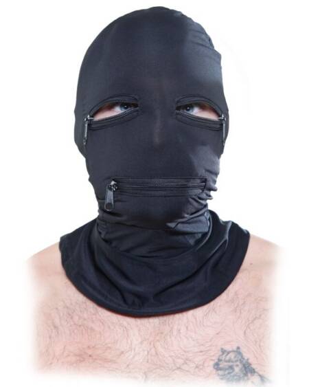 FETISH FANTASY SERIES - KAPUZE MIT REISSVERSCHLÜSSEN SCHWARZ