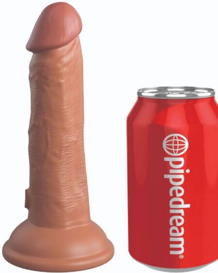 KING COCK - ELITE REALISTISCHER DILDO MIT VIBRATION UND SILIKON 15.2 CM KARAMELL