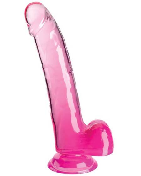 KING COCK - CLEAR DILDO MIT HODEN 20.3 CM ROSA