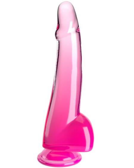 KING COCK - CLEAR DILDO MIT HODEN 19 CM ROSA