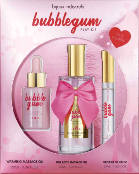 BIJOUX - INDISCRETS BUBBLEGUM-SPIELSET MIT ÖL GEL UND LIPGLOSS