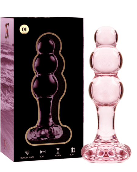 NEBULA SERIES BY IBIZA - MODELL 1 ANALPLUG BOROSILIKATGLAS ROSA 10.5 CM -O- 3 CM