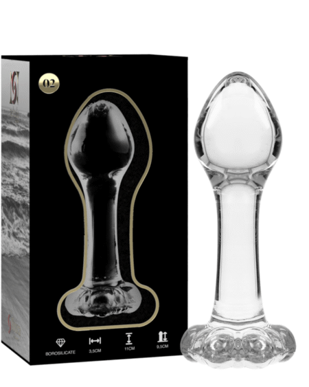 NEBULA SERIES BY IBIZA - MODELL 2 ANALPLUG BOROSILIKATGLAS KLAR 11 CM -O- 3.5 CM