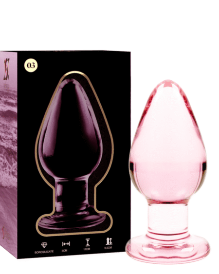 NEBULA SERIES BY IBIZA - MODELL 3 ANALPLUG BOROSILIKATGLAS ROSA 11 CM -O- 5 CM