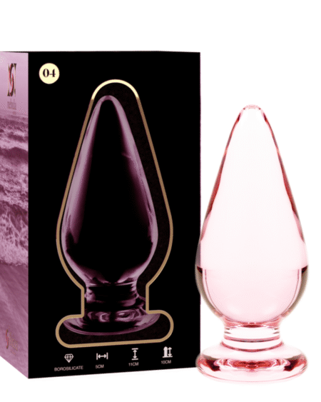 NEBULA SERIES BY IBIZA - MODELL 4 ANALPLUG BOROSILIKATGLAS ROSA 11 CM -O- 5 CM