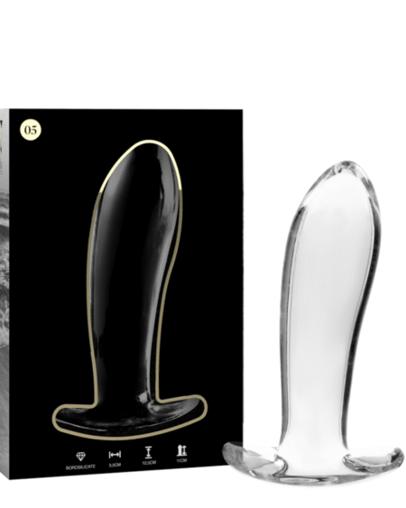 NEBULA SERIES BY IBIZA - MODELL 5 ANALPLUG BOROSILIKATGLAS KLAR 12.5 CM -O- 3.5 CM