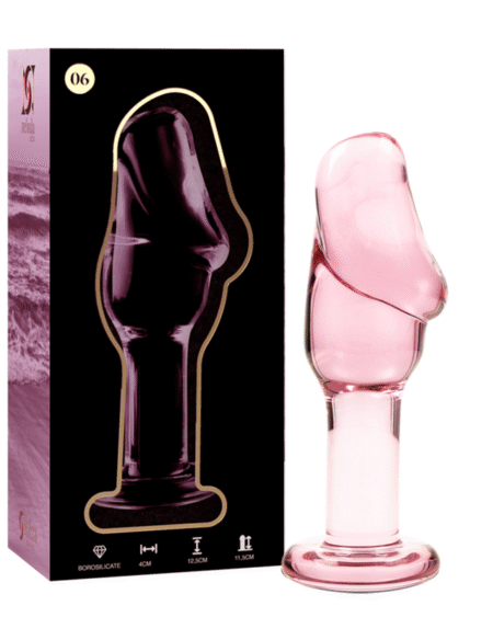 NEBULA SERIES BY IBIZA - MODELL 6 ANALPLUG BOROSILIKATGLAS ROSA 12.5 CM -O- 4 CM