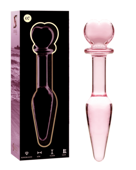 NEBULA SERIES BY IBIZA - MODELL 7 ANALPLUG BOROSILIKATGLAS ROSA 13.5 CM -O- 3 CM