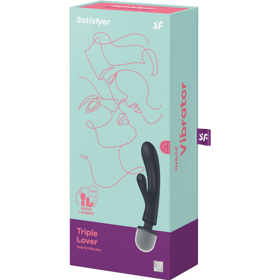 SATISFYER - TRIPLE LOVER RABBIT VIBRATOR MASSAGER GRAU – Bild 7