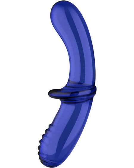SATISFYER - DOPPEL KRISTALL DILDO BLAU