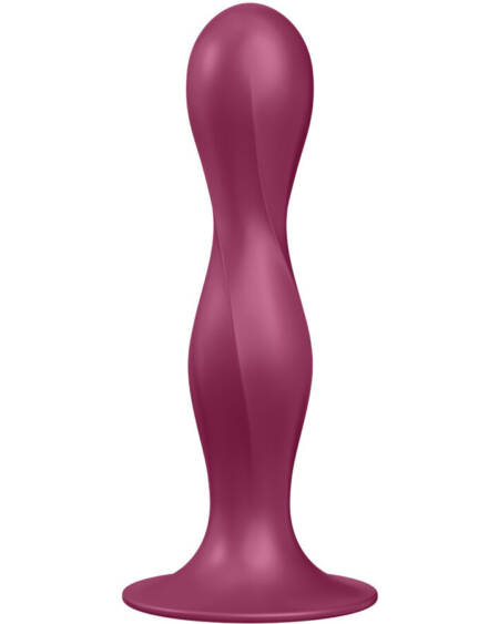 SATISFYER - DOUBLE BALL-R SILIKONDILDO GRANAT