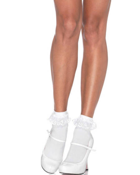 LEG AVENUE - WEISSE SPITZENRÜSCHENSOCKEN