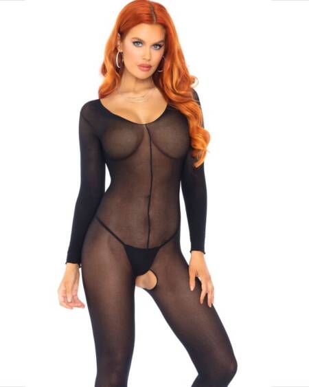 LEG AVENUE - BODYSTOCKING LANGARM SCHWARZ