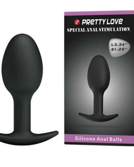 PRETTY LOVE - SILIKON ANALPLUG 6.5 CM SCHWARZ