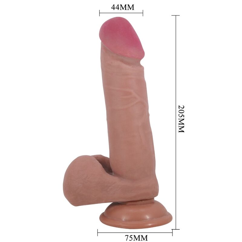 PRETTY LOVE - REALISTISCHER DILDO DER SLIDING SKIN-SERIE MIT SLIDING SKIN-SAUGNAPF BRAUN 20,5 CM – Bild 4