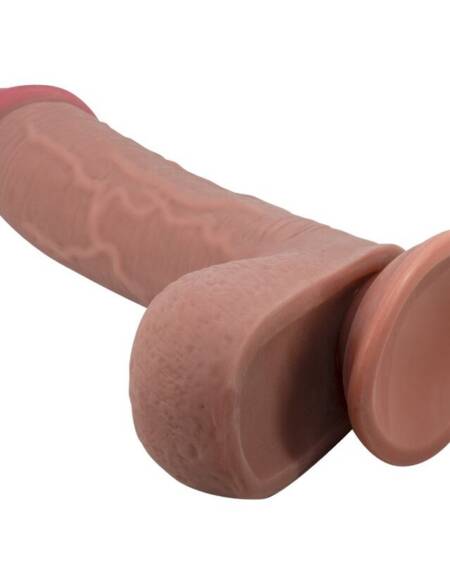 PRETTY LOVE - REALISTISCHER DILDO DER SLIDING SKIN-SERIE MIT SLIDING SKIN-SAUGNAPF BRAUN 23,4 CM