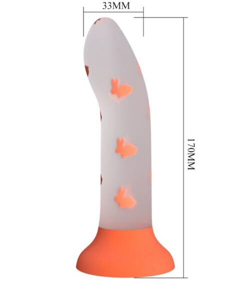 PRETTY LOVE - MAGISCHER NACHT-DILDO OHNE VIBRATION LEUCHTENDES ORANGE