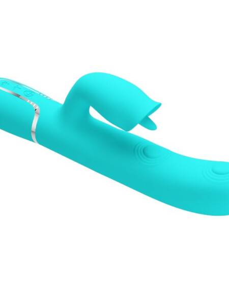 PRETTY LOVE - KANINCHENVIBRATOR MIT LECKENDEM AQUAGRÜN