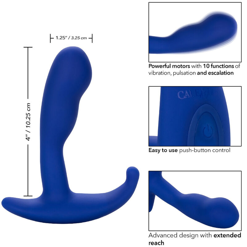 CALEXOTICS - ADMIRAL GEBOGENER ANALSTIMULATOR & VIBRATOR BLAU – Bild 4