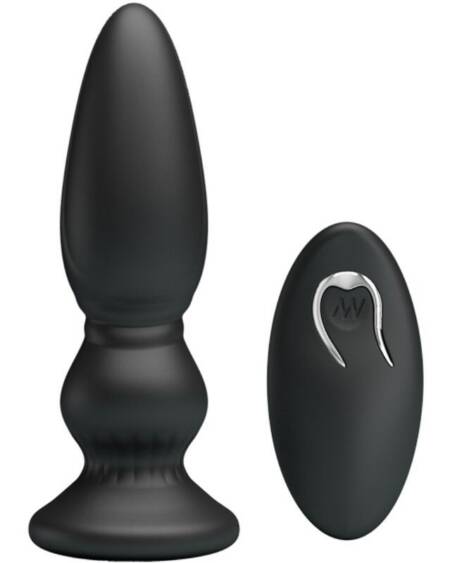 MR PLAY - LEISTUNGSSTARKER VIBRATOR MIT FERNBEDIENUNG, ANALSTECKER, SCHWARZ