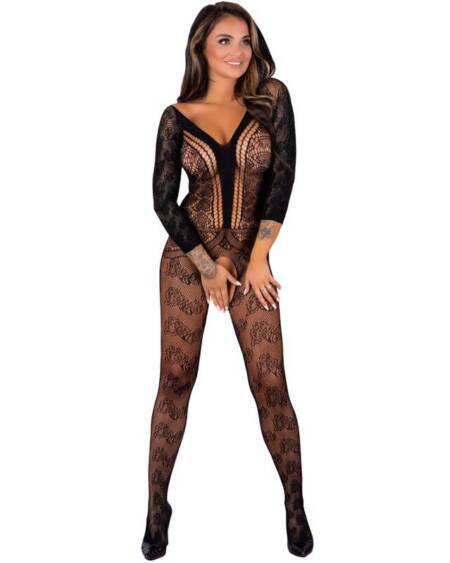 LIVCO CORSETTI FASHION - CORDILL LC 17358 BODYSTOCKING CROTCHLESS SCHWARZ EINE GRÖSSE