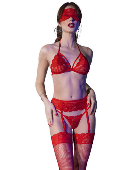 CHILIROSE - CR 4467 SET VIERTEILIG ROT L/XL