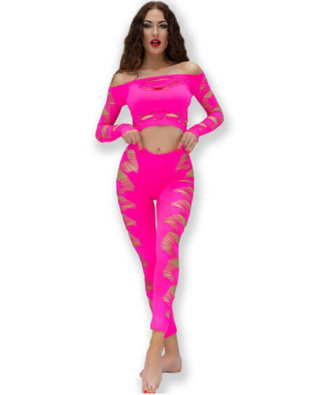 CHILIROSE - CR 4632 TOP & HOSE PINK GRÖßE/L