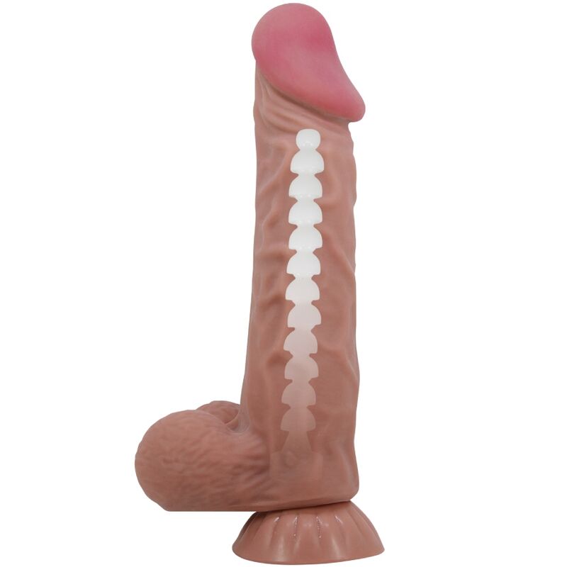 PRETTY LOVE - REALISTISCHER DILDO DER SLIDING SKIN-SERIE MIT SLIDING SKIN-SAUGNAPF BRAUN 24 CM – Bild 4