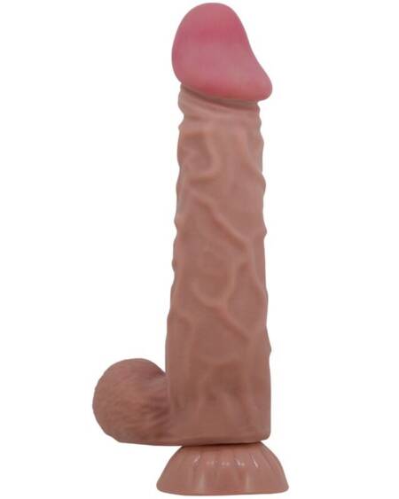 PRETTY LOVE - REALISTISCHER DILDO DER SLIDING SKIN-SERIE MIT SLIDING SKIN-SAUGNAPF BRAUN 24 CM