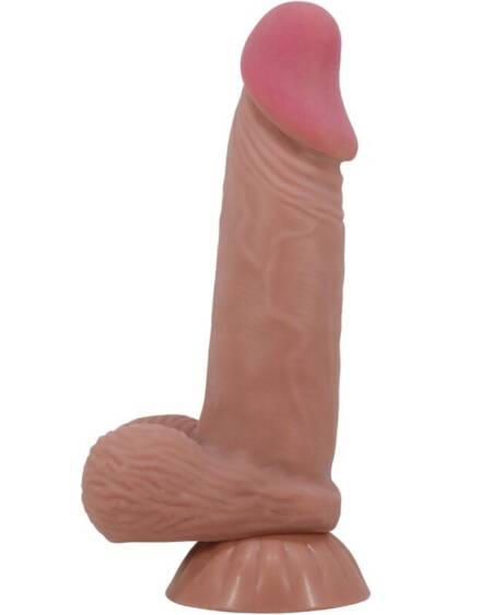 PRETTY LOVE - SLIDING SKIN SERIES REALISTISCHER DILDO MIT SCHIEBENDEM BRAUNEN HAUTSAUGNAPF 19,4 CM