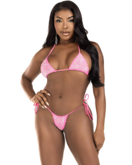 LEG AVENUE - DIAMANTEN-BIKINI PINK