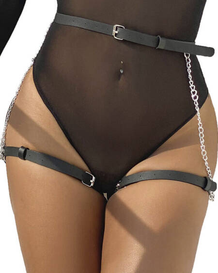 SUBBLIME - LEDERGÜRTEL HARNESS SCHWARZ EINE GRÖSSE