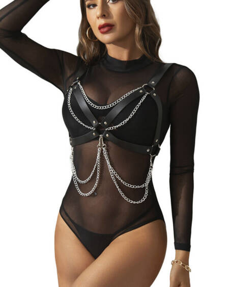 SUBBLIME - HARNESS-BH MIT KETTENDETAIL, EINE GRÖSSE