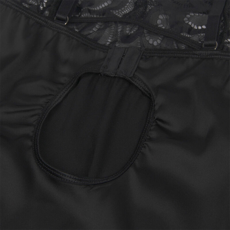 SUBBLIME - BABYDOLL MIT BLUMENPRINT AUF DER BRUST SCHWARZ S/M – Bild 13