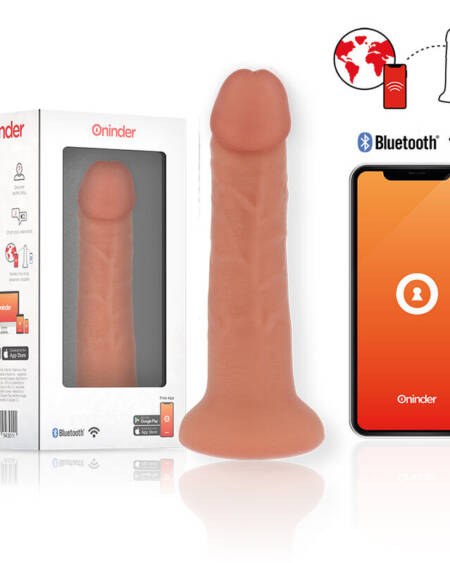 ONINDER - GROSSER BOGOTÁ-VIBRATORDILDO, 9 GESCHWINDIGKEITEN, NATÜRLICH, 22 CM -O- 4,5 CM - KOSTENLOSE APP