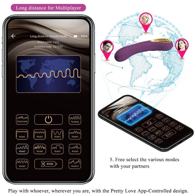 PRETTY LOVE - ETHAN WIEDERAUFLADBARER VIBRATOR LILA – Bild 11