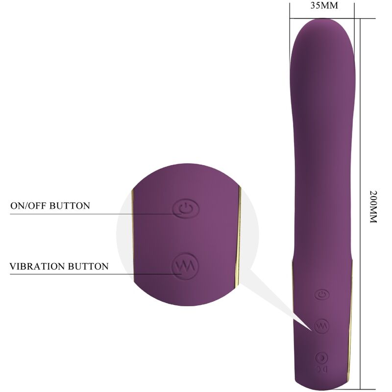 PRETTY LOVE - ETHAN WIEDERAUFLADBARER VIBRATOR LILA – Bild 4