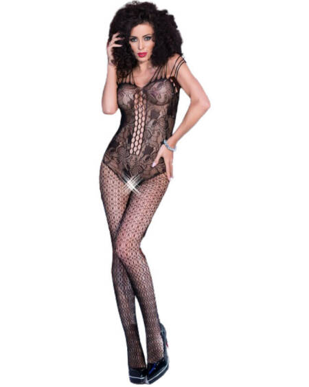 CHILIROSE - CR 4233 BODYSTOCKING MIT SCHRITTFREIEN SCHWARZ S/M