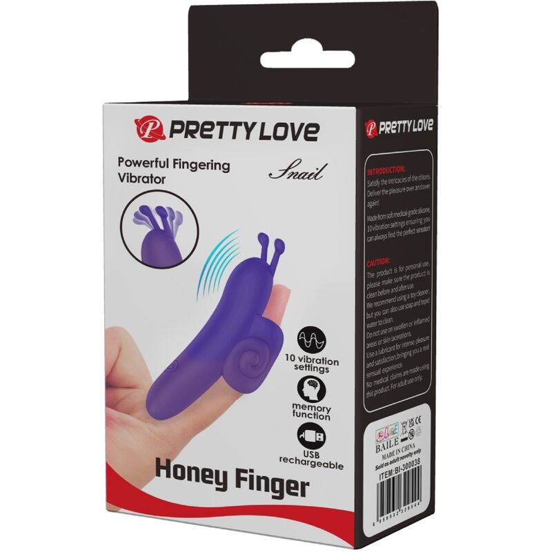 PRETTY LOVE - SNAIL LEISTUNGSSTARKER LILA FINGERSTIMULATOR – Bild 8