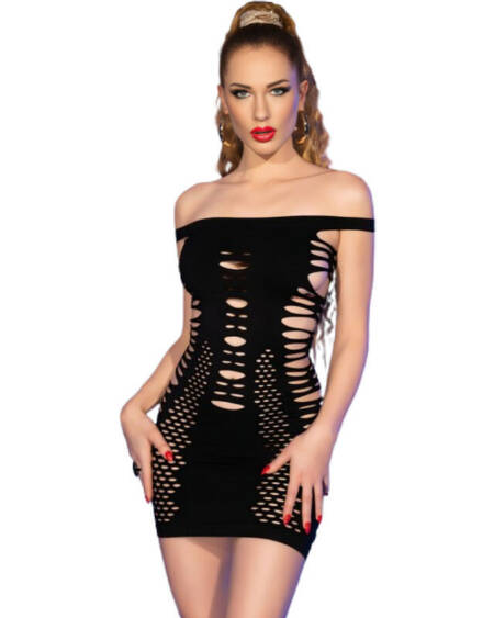 CHILIROSE - CR 4711 SCHWARZES KLEID S/M