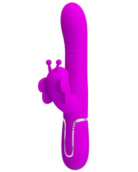 PRETTY LOVE - MULTIFUNKTIONS-KANINCHENVIBRATOR 4 IN 1 SCHMETTERLING FUCHSIA