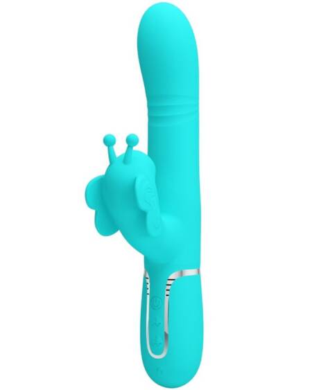 PRETTY LOVE - MULTIFUNKTIONS-KANINCHENVIBRATOR 4 IN 1 SCHMETTERLING AQUAGRÜN