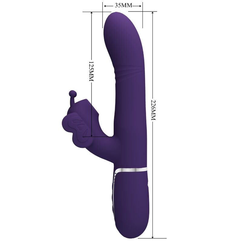 PRETTY LOVE - MULTIFUNKTIONS-KANINCHENVIBRATOR 4 IN 1 SCHMETTERLING LILA – Bild 7