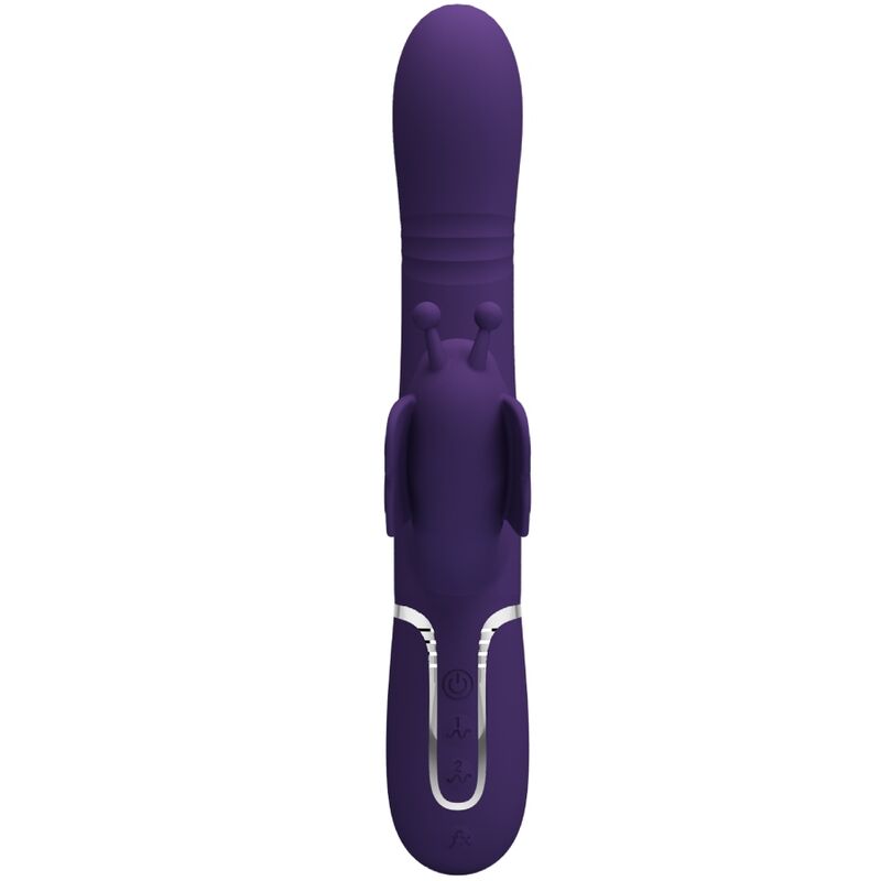 PRETTY LOVE - MULTIFUNKTIONS-KANINCHENVIBRATOR 4 IN 1 SCHMETTERLING LILA – Bild 2