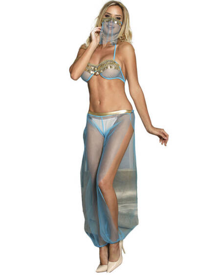 SUBBLIME - BLAUES DESSOUS-SET IM INDISCHEN STIL S/M