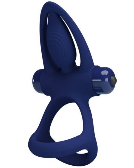 PRETTY LOVE - MAT DOPPELRING MIT VIBRATION & STIMULATOR BLAU