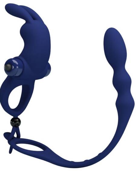 PRETTY LOVE - AYAD RABBIT VIBRATORRING MIT STECKER BLAU