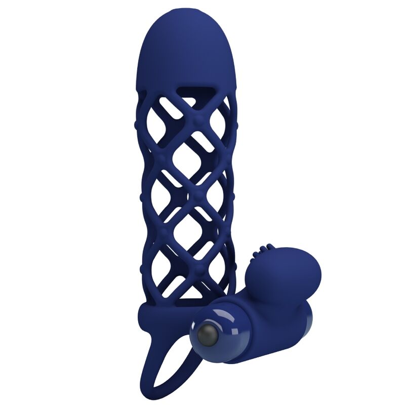 PRETTY LOVE - GIANN VIBRATORRING MIT SILIKONHÜLLE BLAU – Bild 3