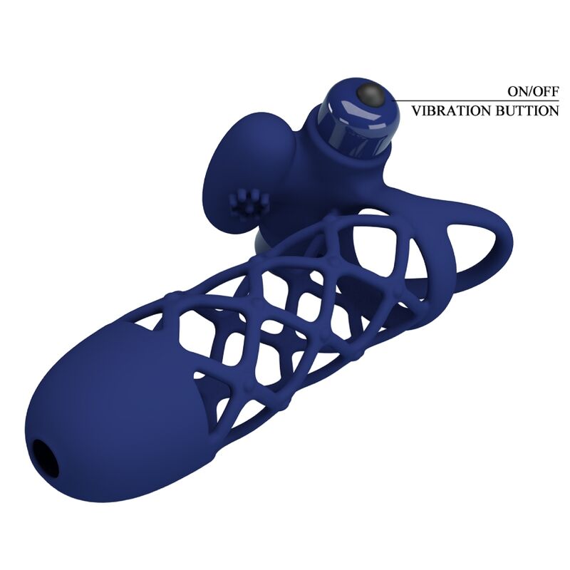 PRETTY LOVE - GIANN VIBRATORRING MIT SILIKONHÜLLE BLAU – Bild 5