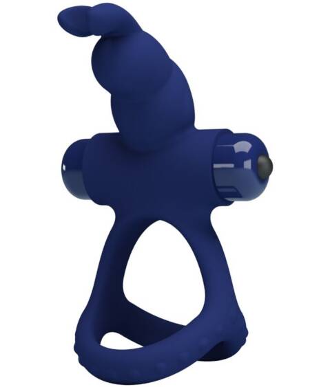 PRETTY LOVE - LUCHITO DOPPELVIBRIERENDER RING KANINCHEN BLAU